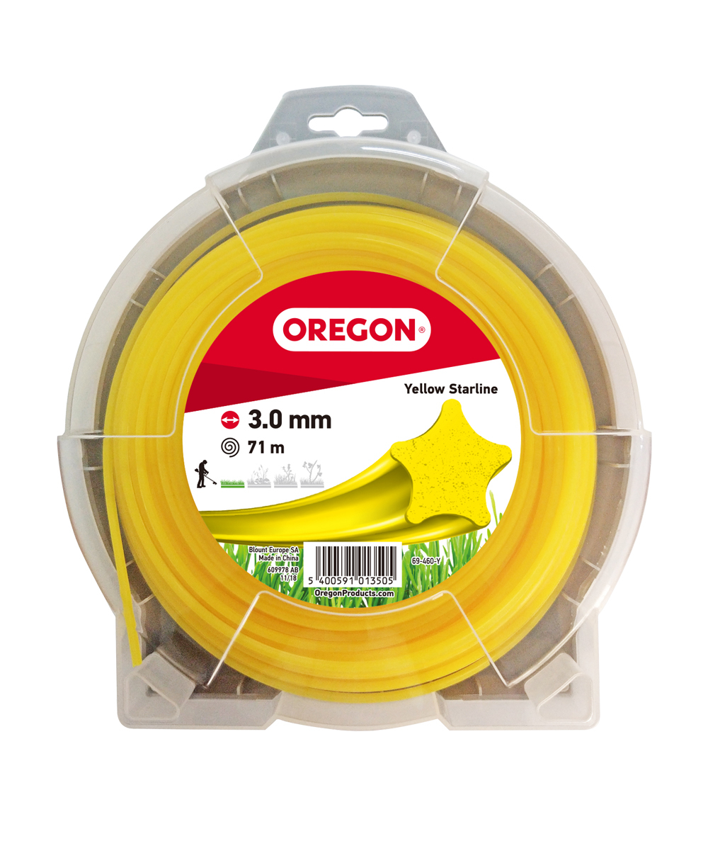 Oregon Gelber Freischneidefaden sternförmig Yellow Starline 3,0 mm Durchmesser 71 m Länge, -, 69-460-Y