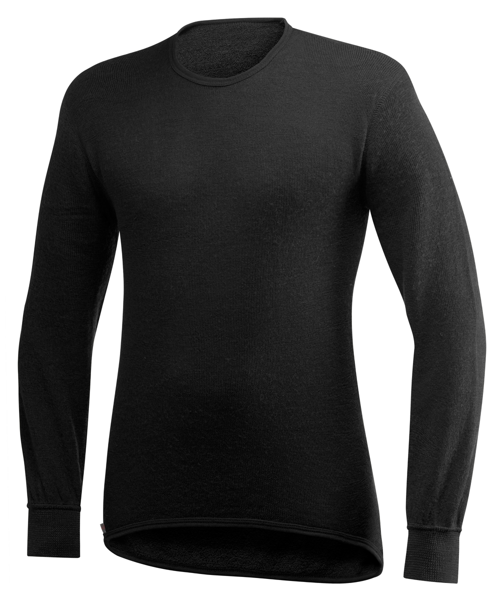 Woolpower Crewneck 200 Rundhalshemd / Merino Shirt langarm black, XXWP7112S