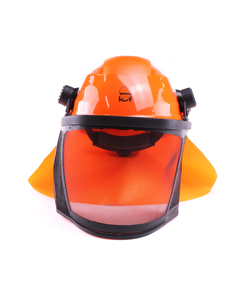 Enha Forsthelm mit Gehrschutz und Visier Rockman orange, Orange, XX74106-01
