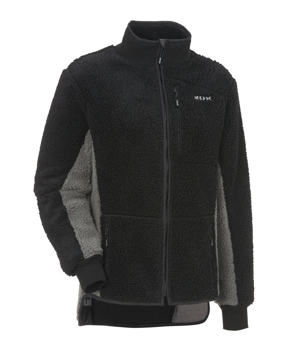 KOX Faserpelzjacke Schwarz/Grau, Schwarz/Grau, XX76130