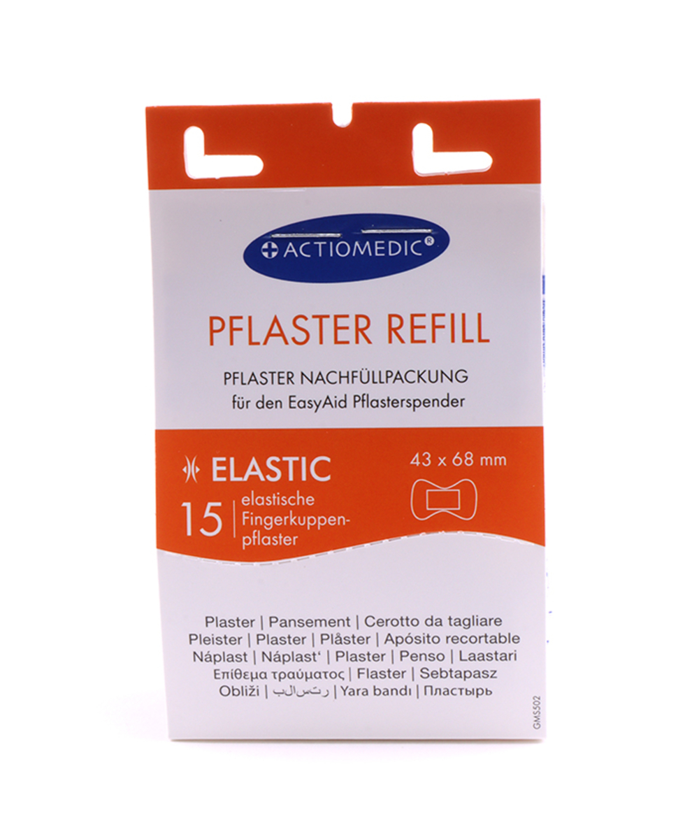 Actiomedic EasyAid Refill Stips Elastic, Nachfüllset mit 15 Pflaster Strips, XX73539-03