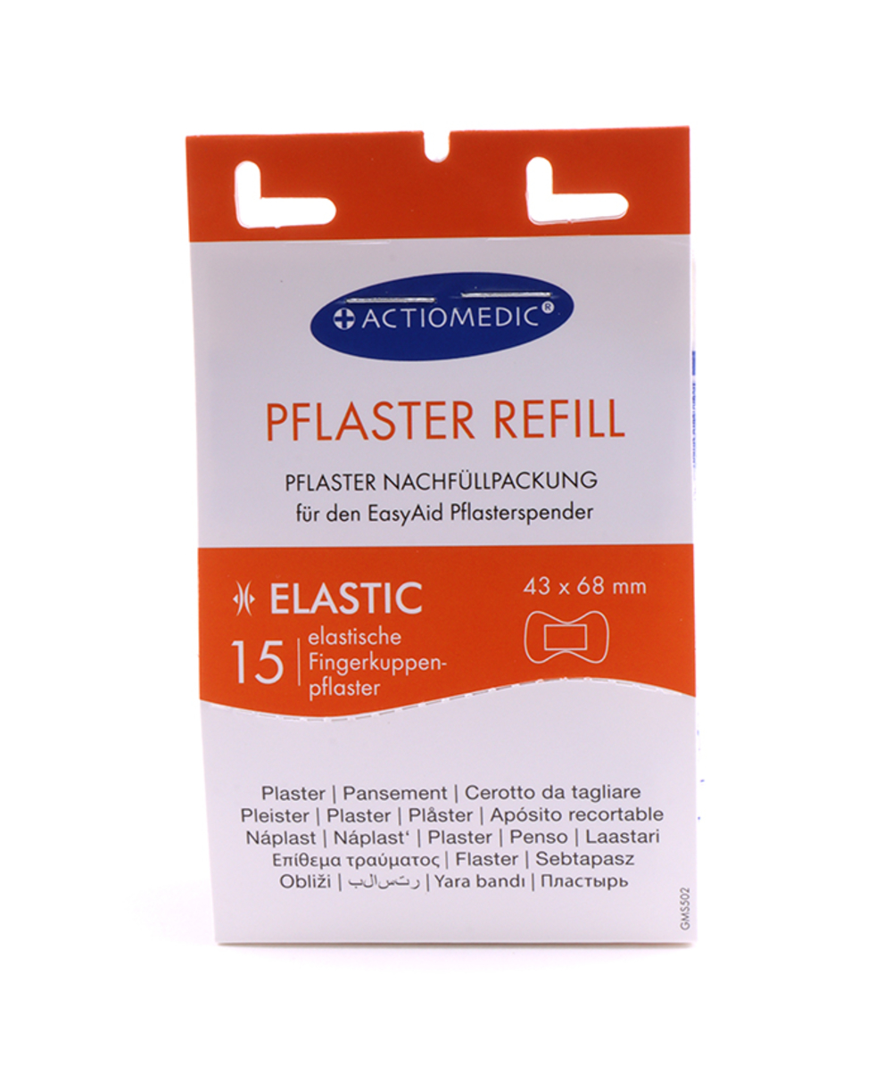 Actiomedic EasyAid Refill Stips Elastic, Nachfllset mit 15 Pflaster Strips, XX73539-03