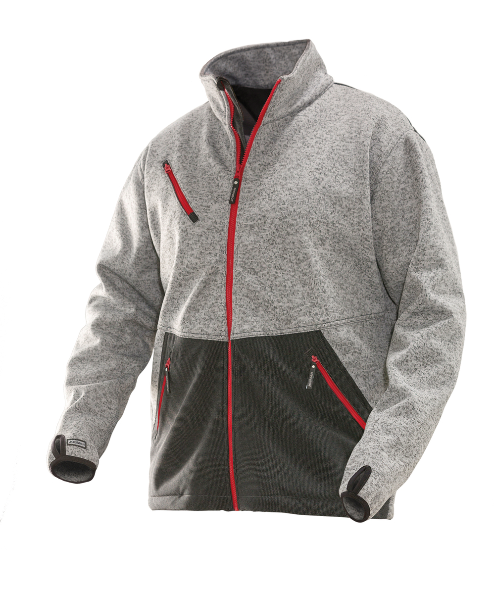 Jobman Softshelljacke 1247 Grau/Rot, Grau/Rot, XXJB1247GR